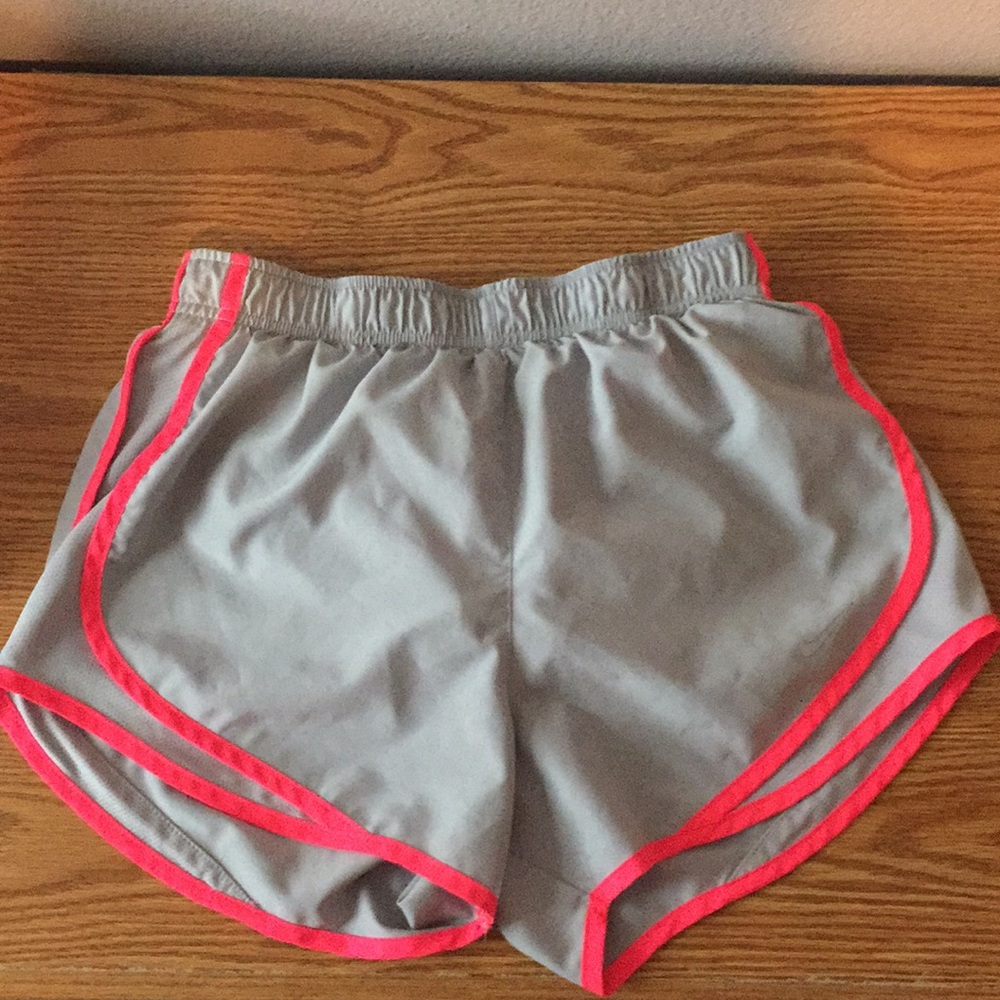 Grey and pink nike shorts
